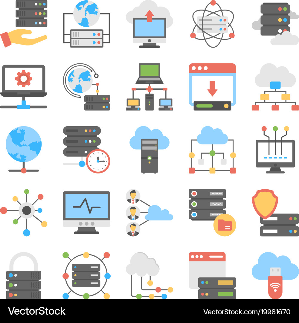 Web Hosting Icon Set vector image