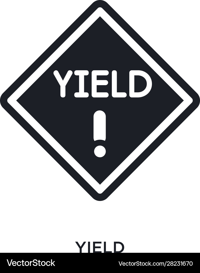 Yield isolated icon simple element from traffic Vector Image