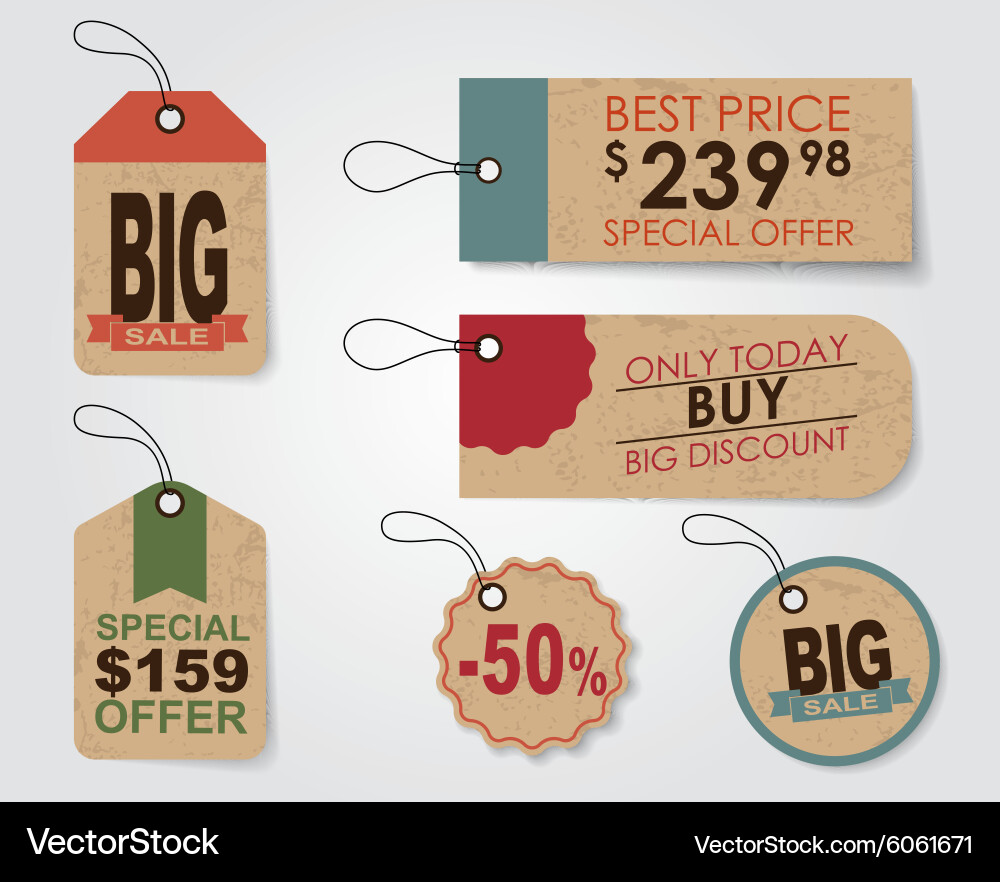A set of tags in retro style Vector Image