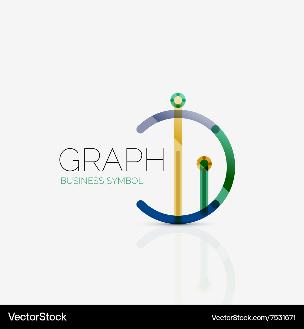 Abstract logo idea linear chart or graph Vector Image