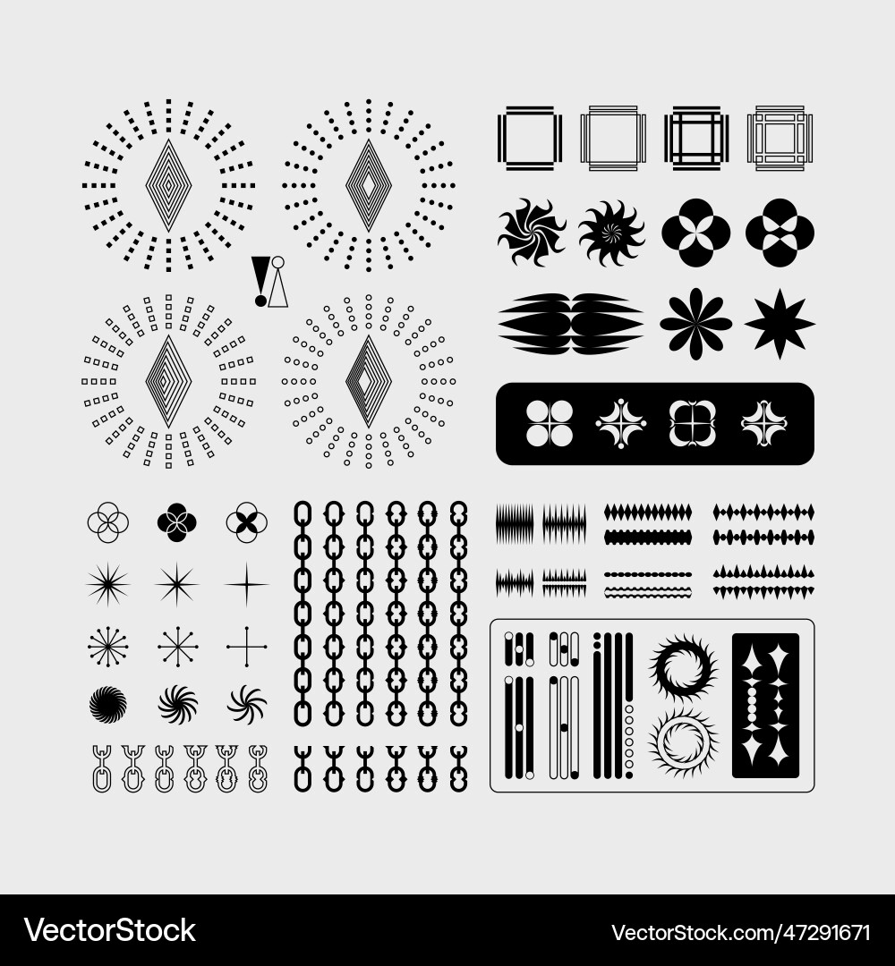 Asset pack design elements icon set Asset pack design elements icon set vector image