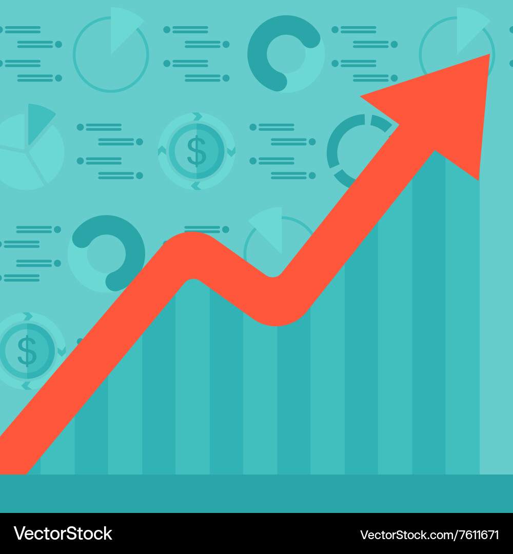 Background of graph with rising up arrow Vector Image