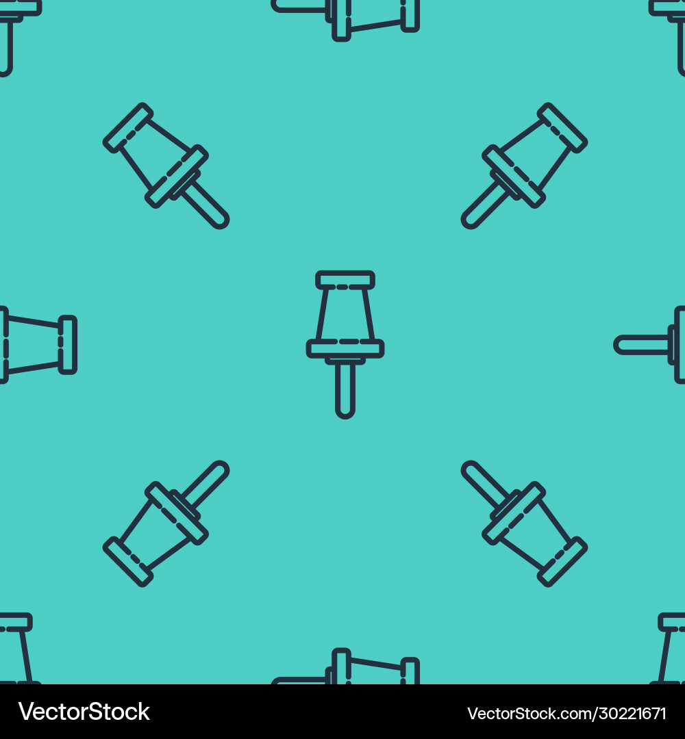 Black line push pin icon isolated seamless pattern Black line push pin icon isolated seamless pattern Vector Image