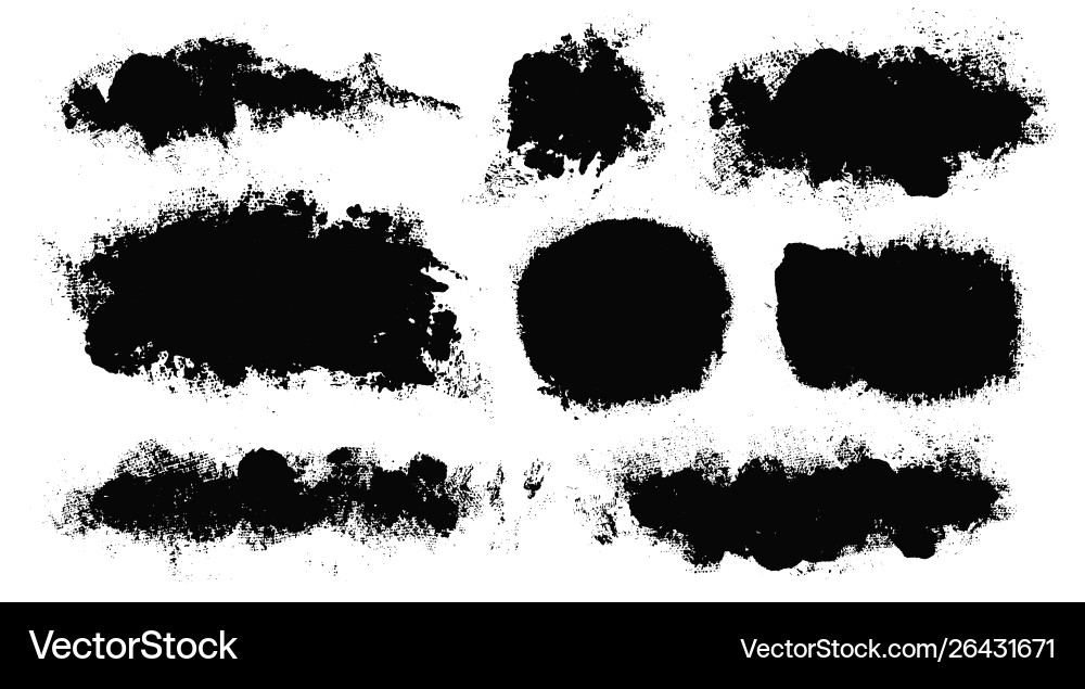 Brush strokes paintbrush set grunge Brush strokes paintbrush set grunge Vector Image