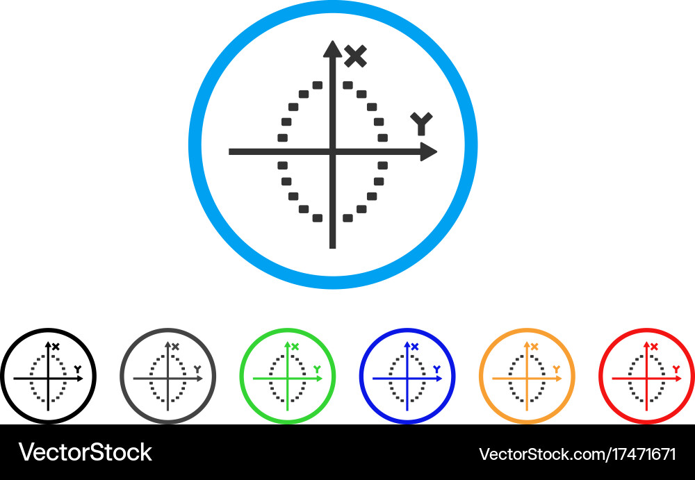 Dotted ellipse plot rounded icon Vector Image