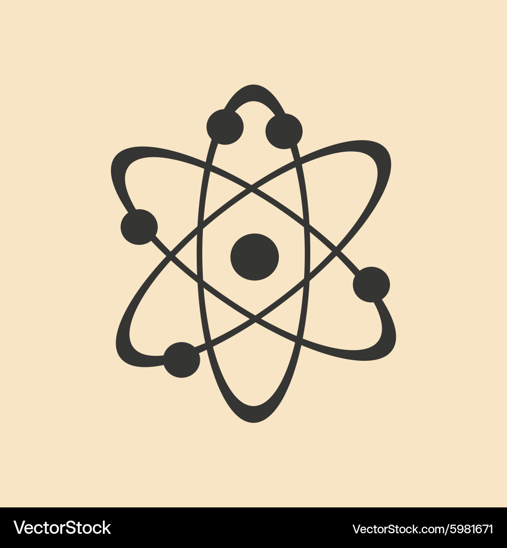 Flat with shadow icon and mobile application atoms vector image