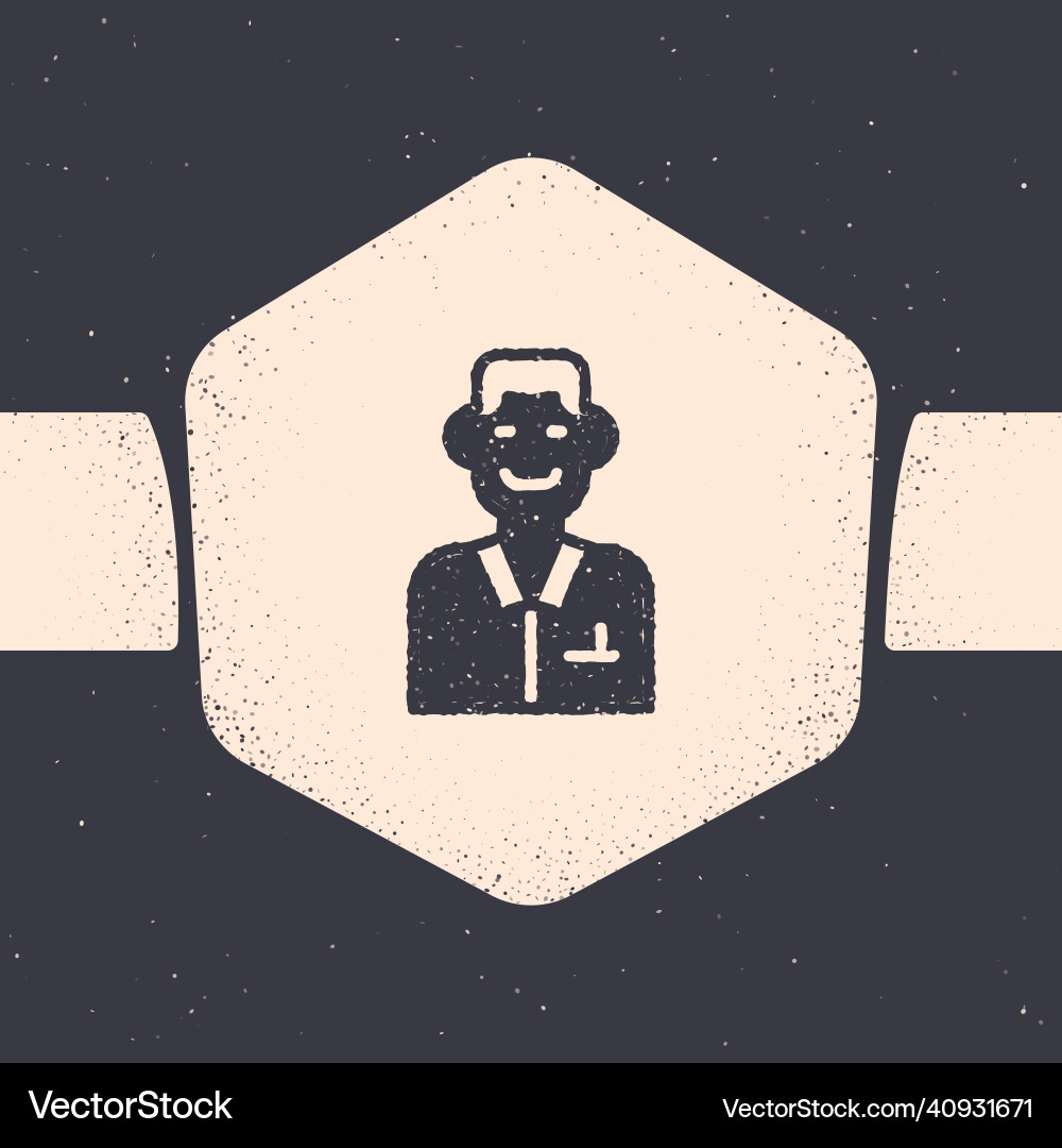 Grunge trader icon isolated on grey background Grunge trader icon isolated on grey background vector image