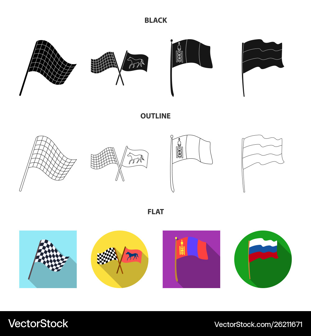 Isolated object world and flag symbol set Vector Image