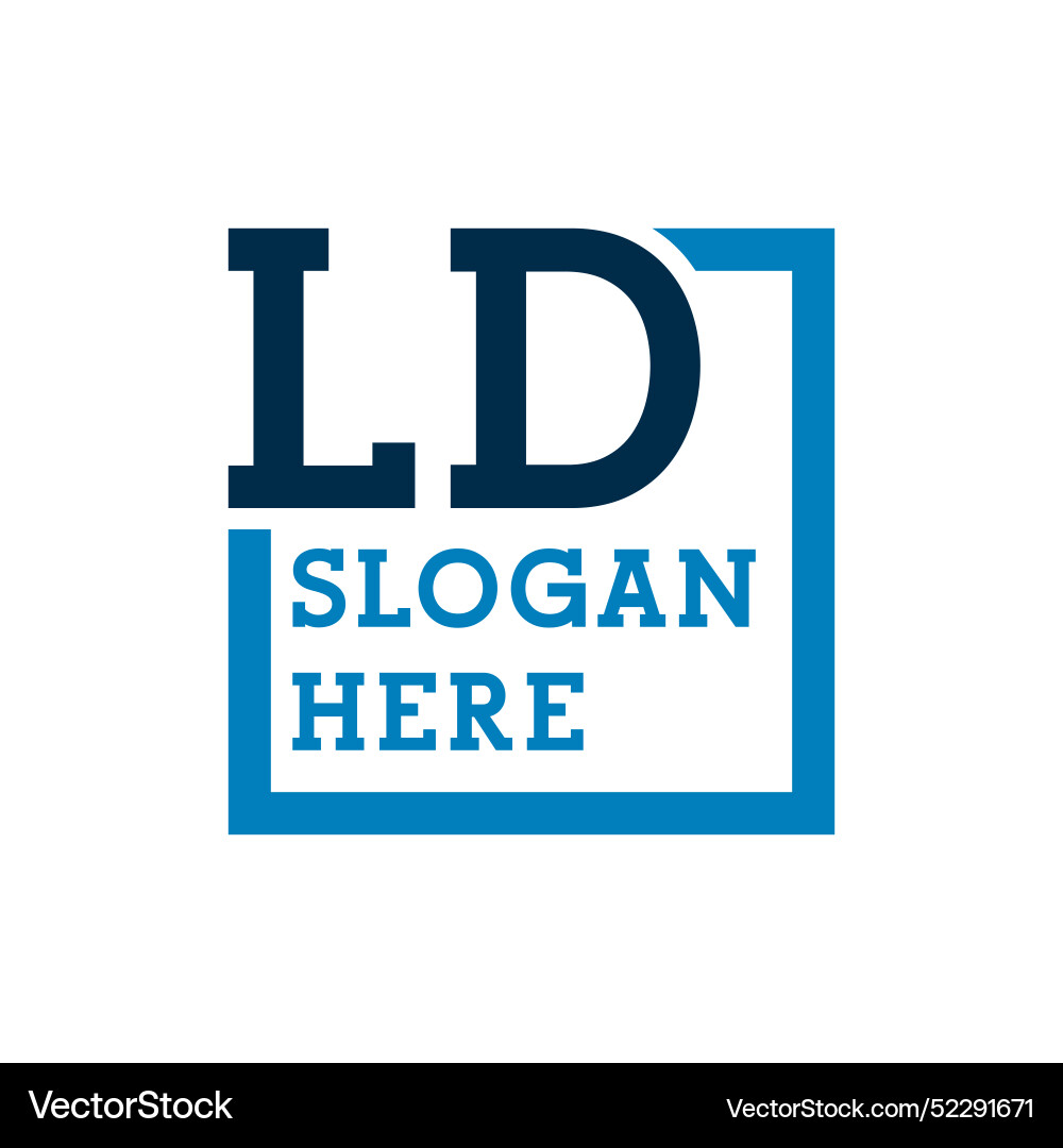 Minimal initials logo letters l and d ld initial Vector Image