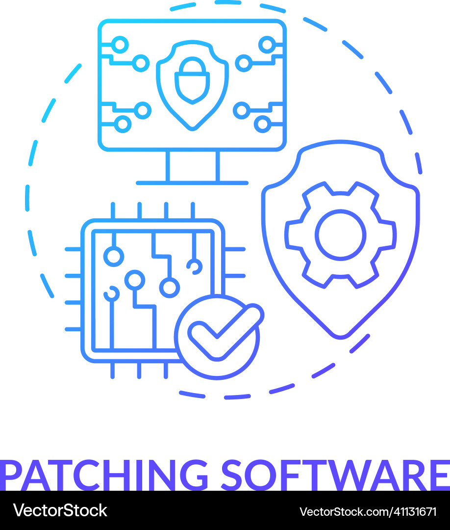 Patching software blue gradient concept icon Patching software blue gradient concept icon vector image