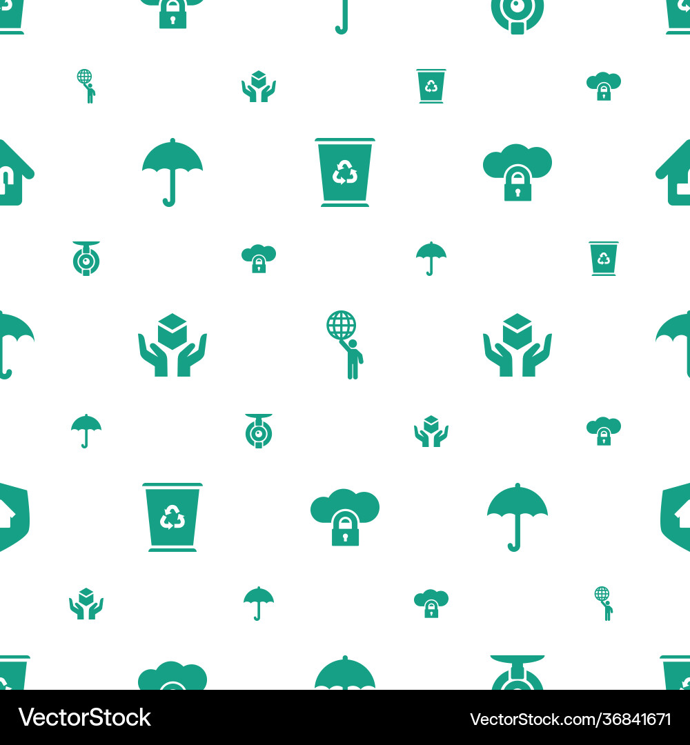 Protect icons pattern seamless white background Vector Image