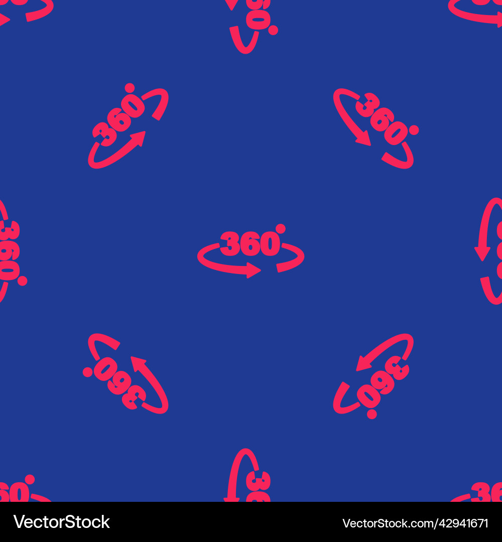 Red 360 degree view icon isolated seamless pattern vector image
