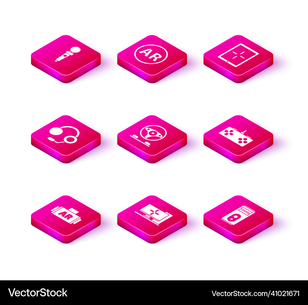 Set ar augmented reality computer monitor Set ar augmented reality computer monitor vector image