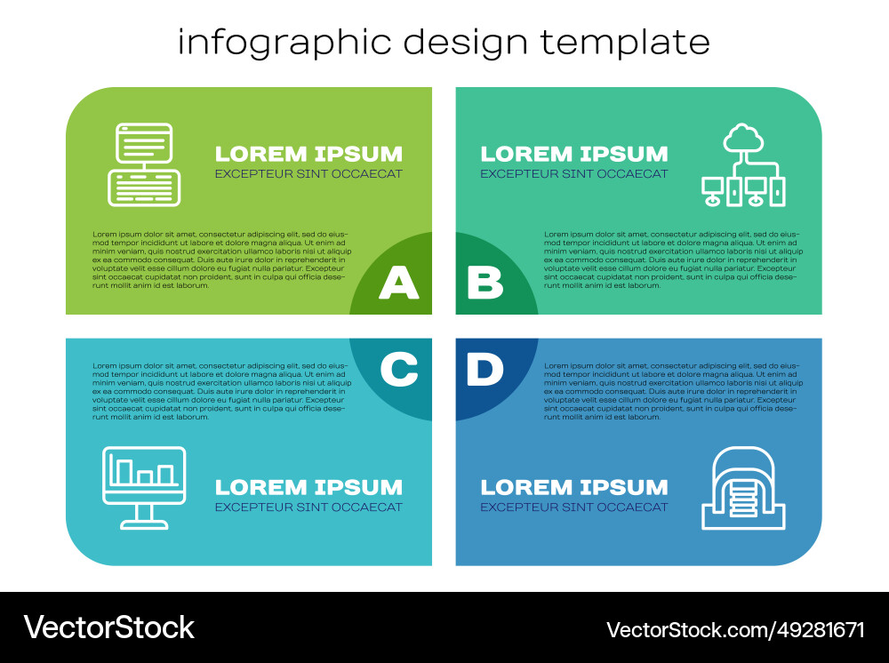 Set line monitor with graph chart server data web Set line monitor with graph chart server data web vector image