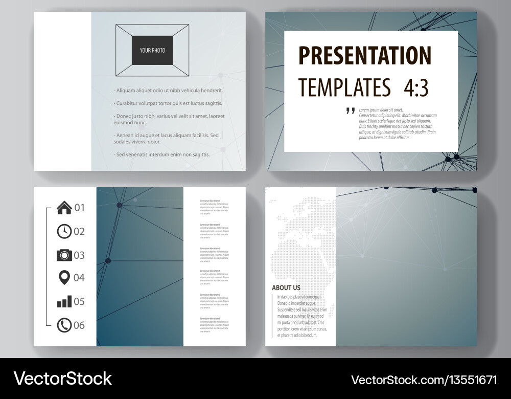 Set of business templates for presentation slides Set of business templates for presentation slides vector image