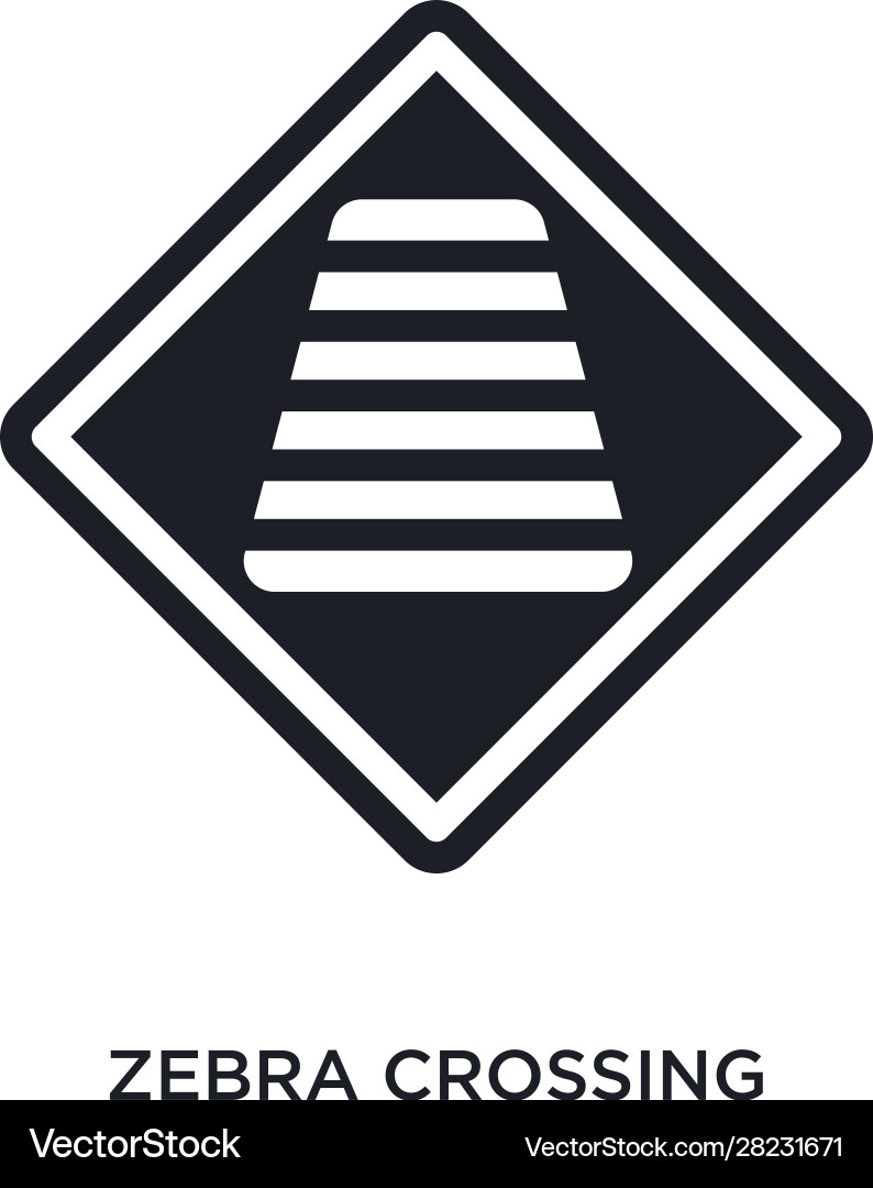 Zebra crossing isolated icon simple element from vector image