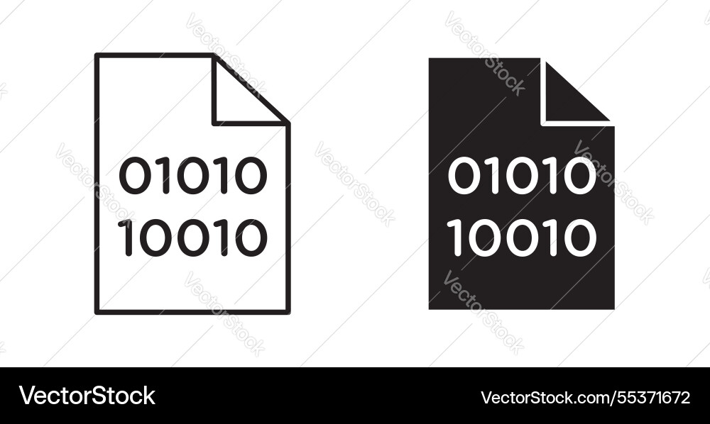 Binary code icon set in thin line for web Vector Image