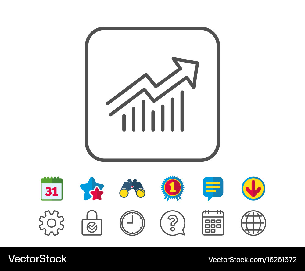 Chart line icon report graph sign vector image