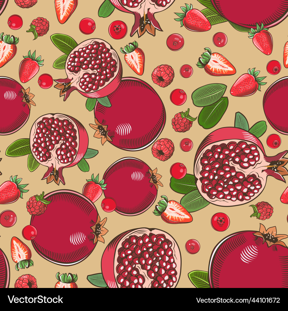 Colored seamless pattern with pomegranates Colored seamless pattern with pomegranates vector image