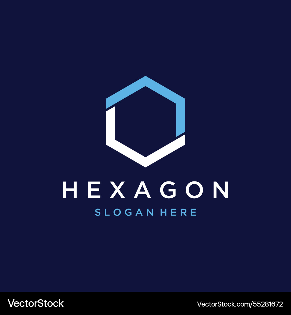 Creative and simple hexagon box or cube geometry Vector Image