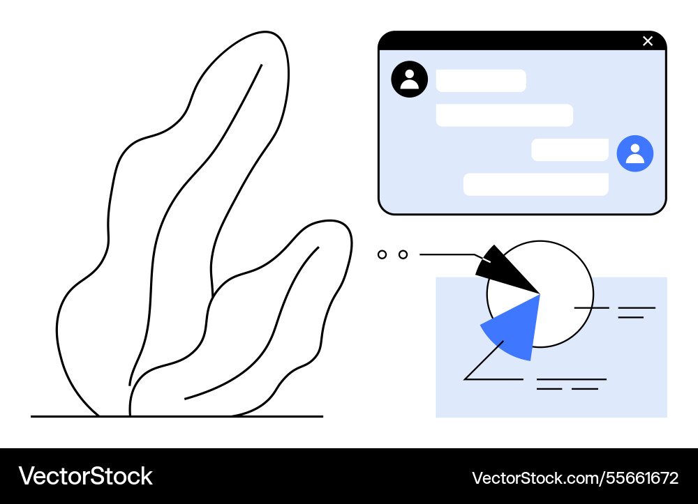 Data analysis and communication interface Data analysis and communication interface vector image
