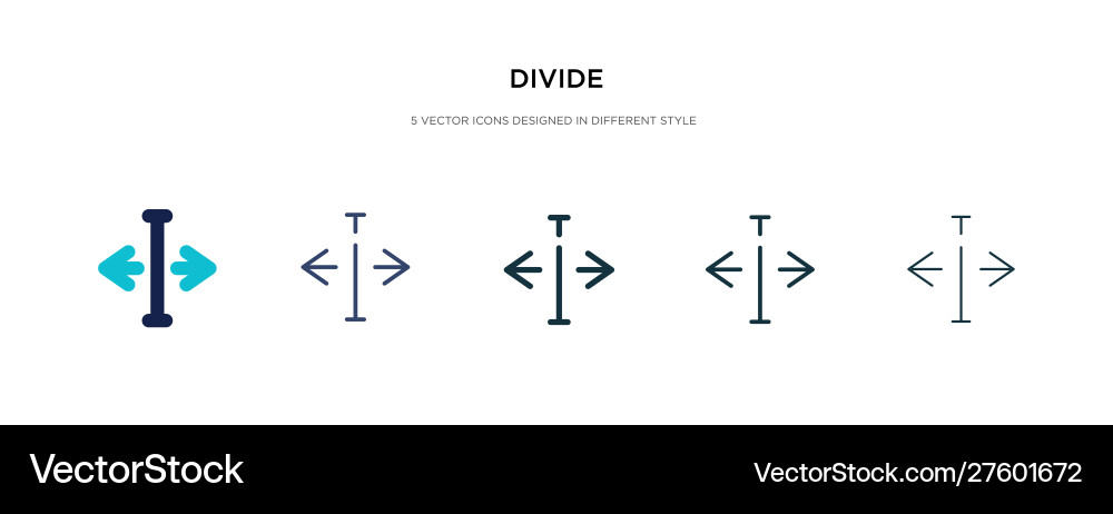 Divide icon in different style two colored Vector Image