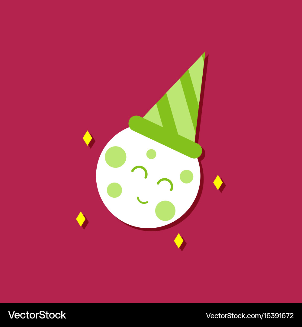 Flat icon design collection happy planet Vector Image