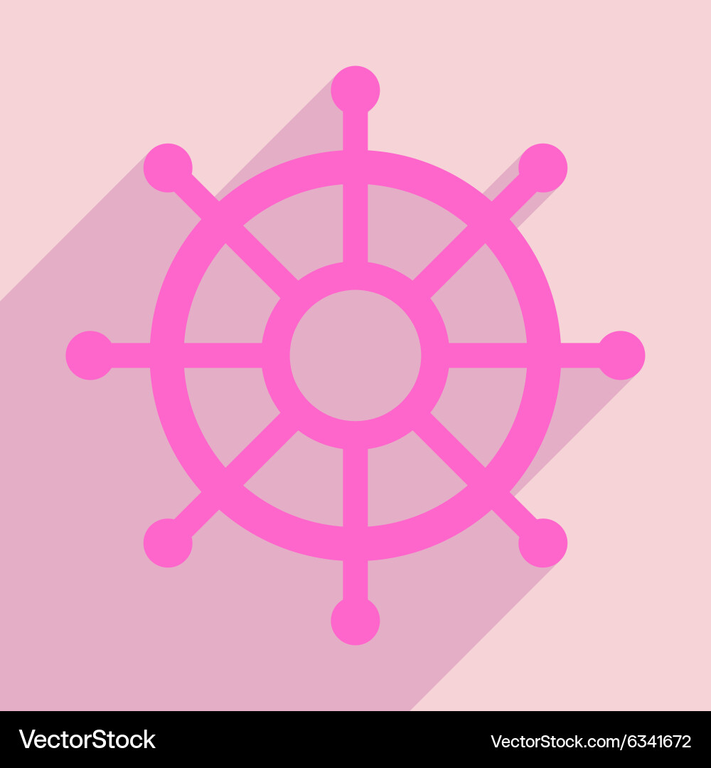 Flat with shadow icon and mobile application helm Vector Image