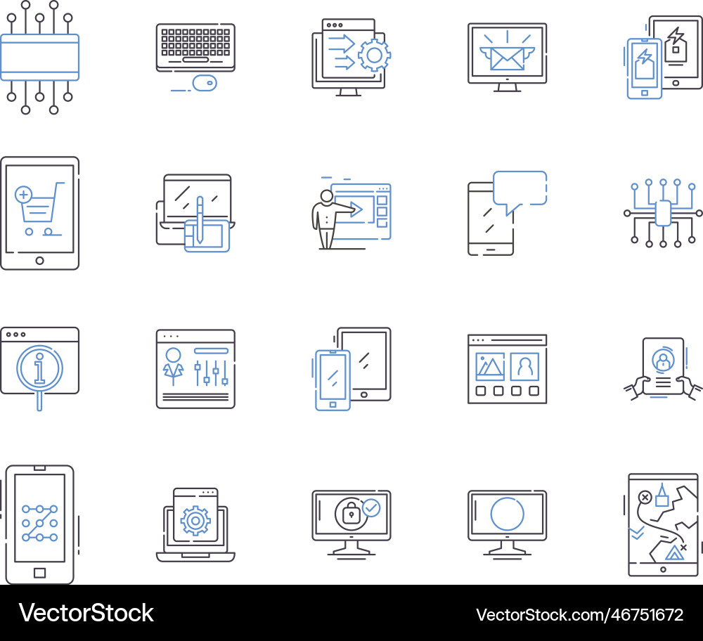 Gadjets and computers outline icons collection Gadjets and computers outline icons collection Vector Image