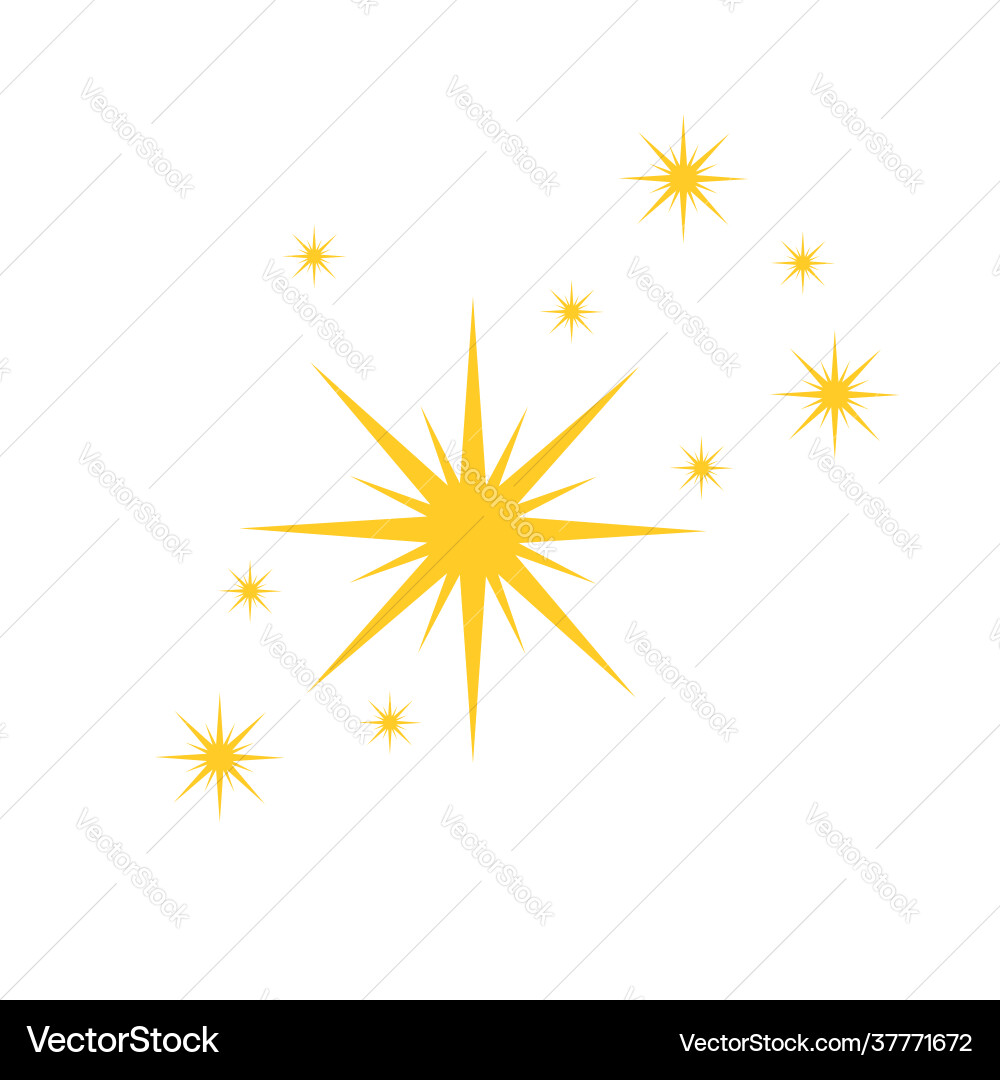 Gold stars twinkles and sparkles icon isolated Gold stars twinkles and sparkles icon isolated vector image