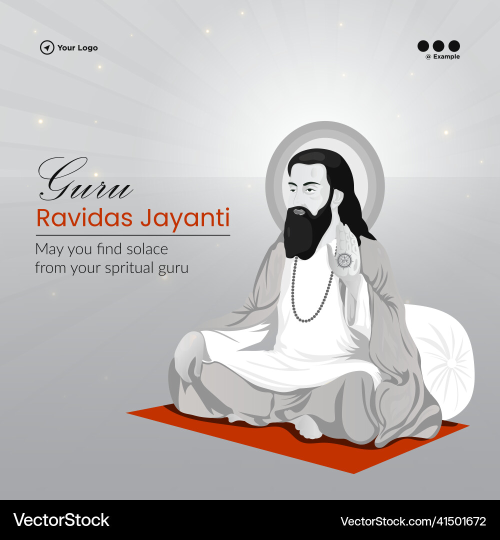 Guru ravidas jayanti banner design vector image