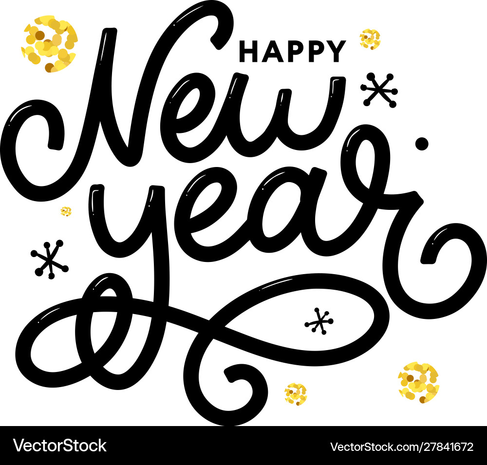 Happy new 2020 year holiday with lettering Happy new 2020 year holiday with lettering vector image