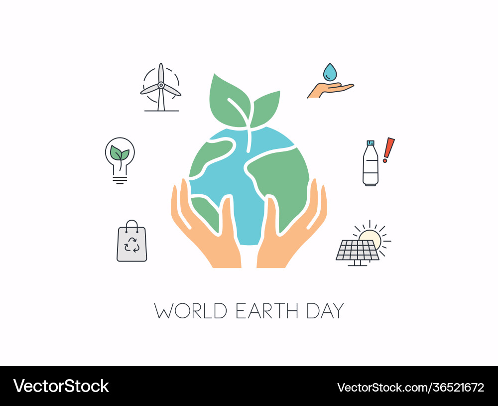 Human hands holding earth save concept Human hands holding earth save concept vector image