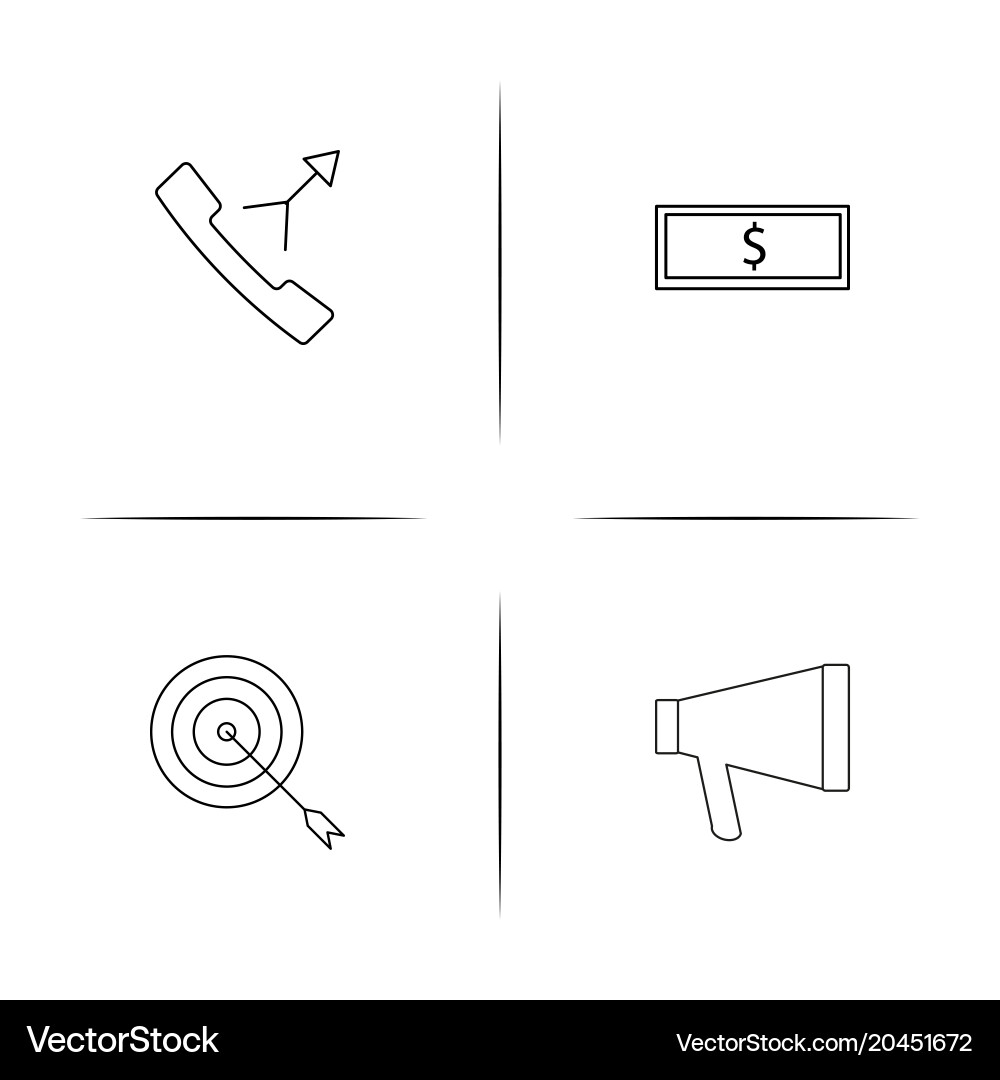 Interface simple linear icon setsimple outline vector image