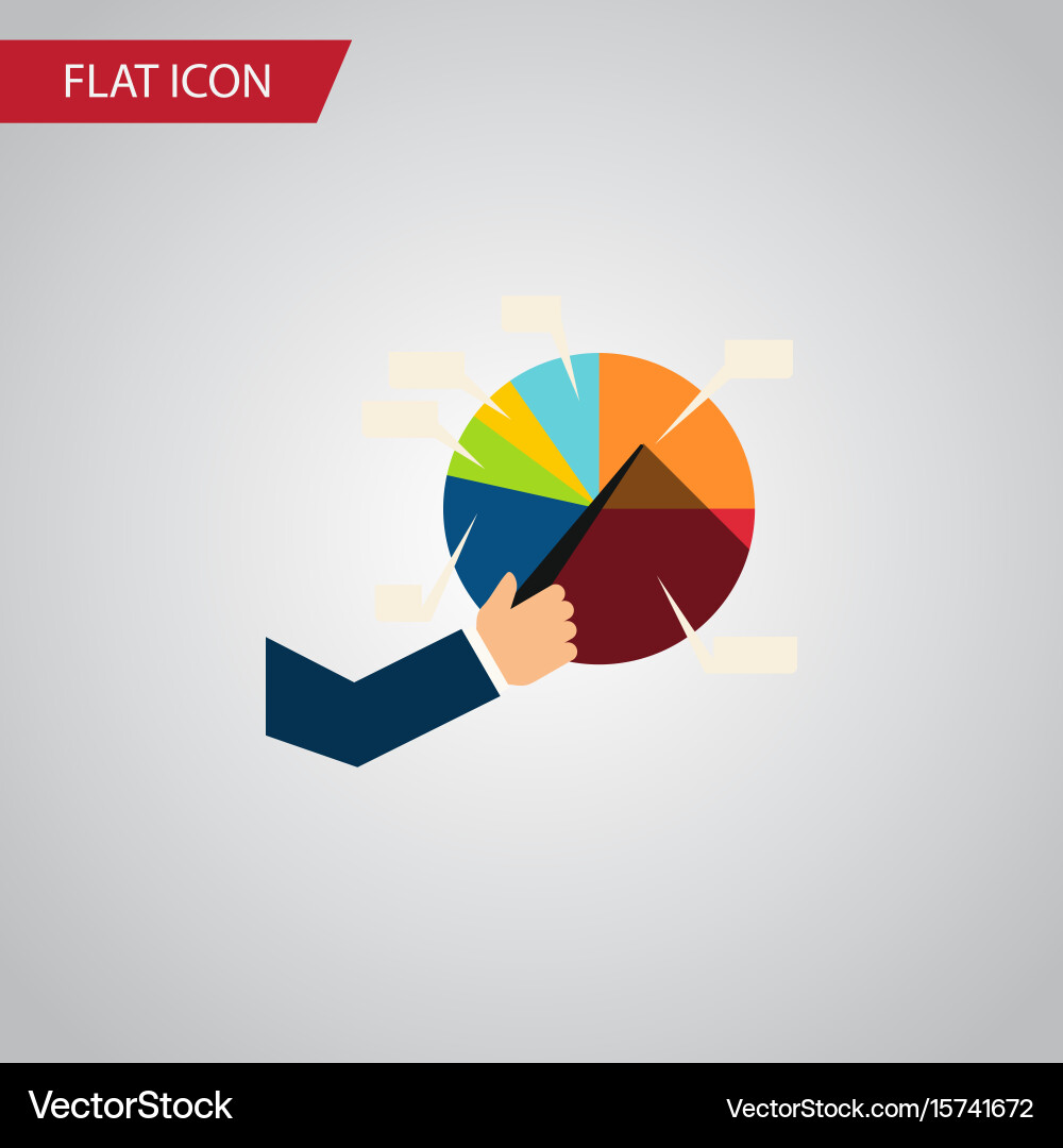 Isolated pie bar flat icon segment element vector image