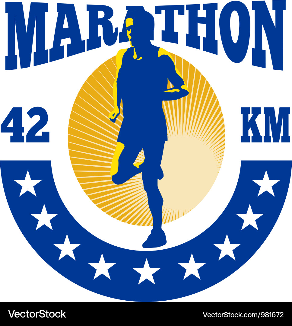 Marathon Runner Portrait vector image