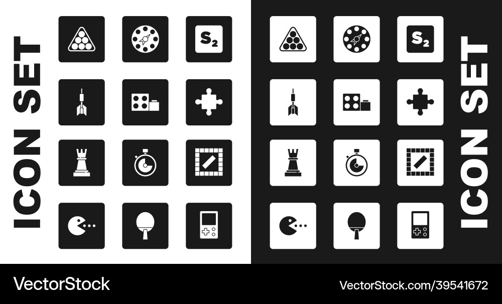 Set bingo toy building block bricks dart arrow vector image