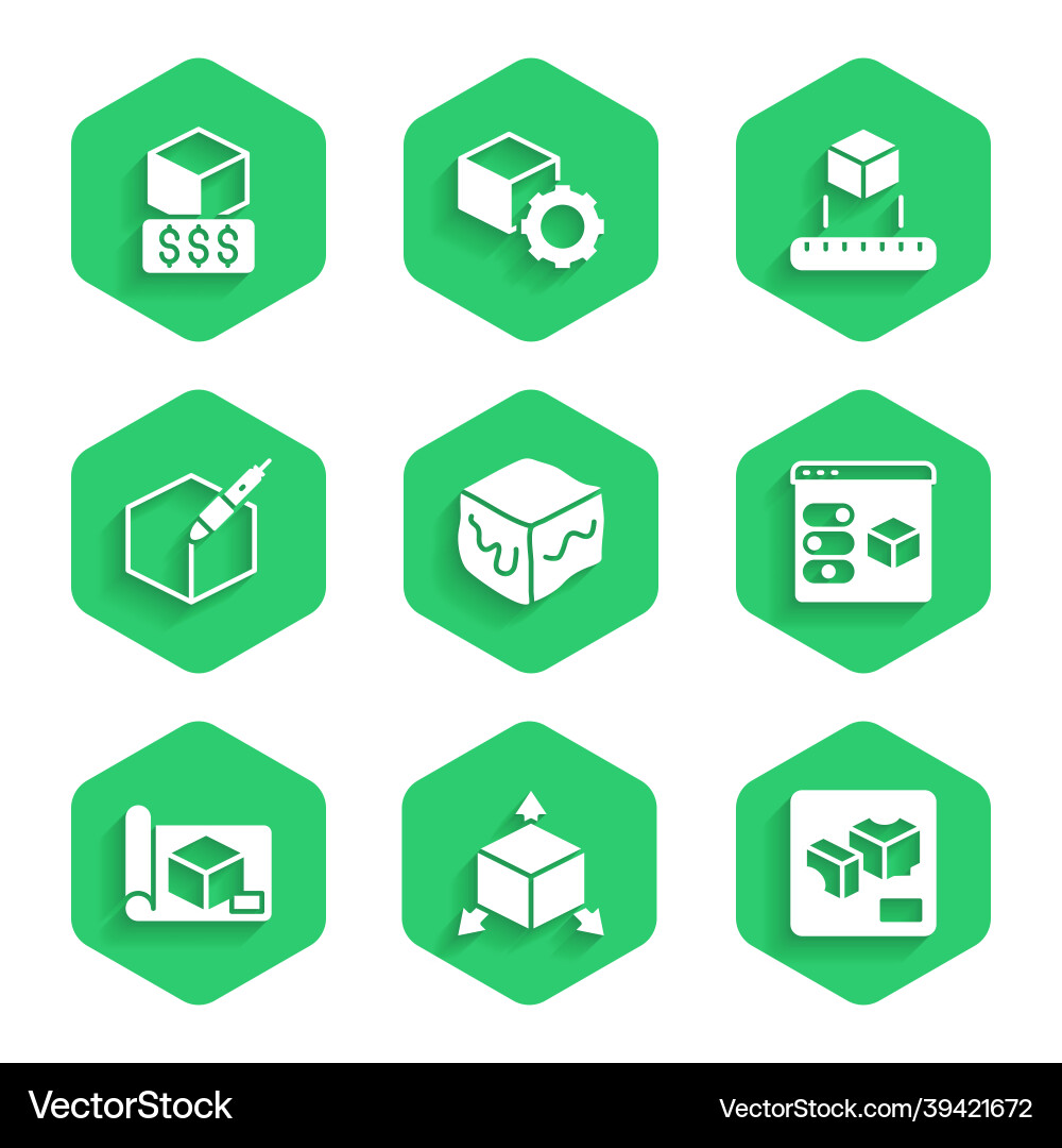 Set isometric cube 3d printer graphing paper Set isometric cube 3d printer graphing paper vector image
