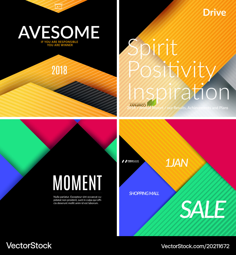 Set material design of abstract elements Vector Image