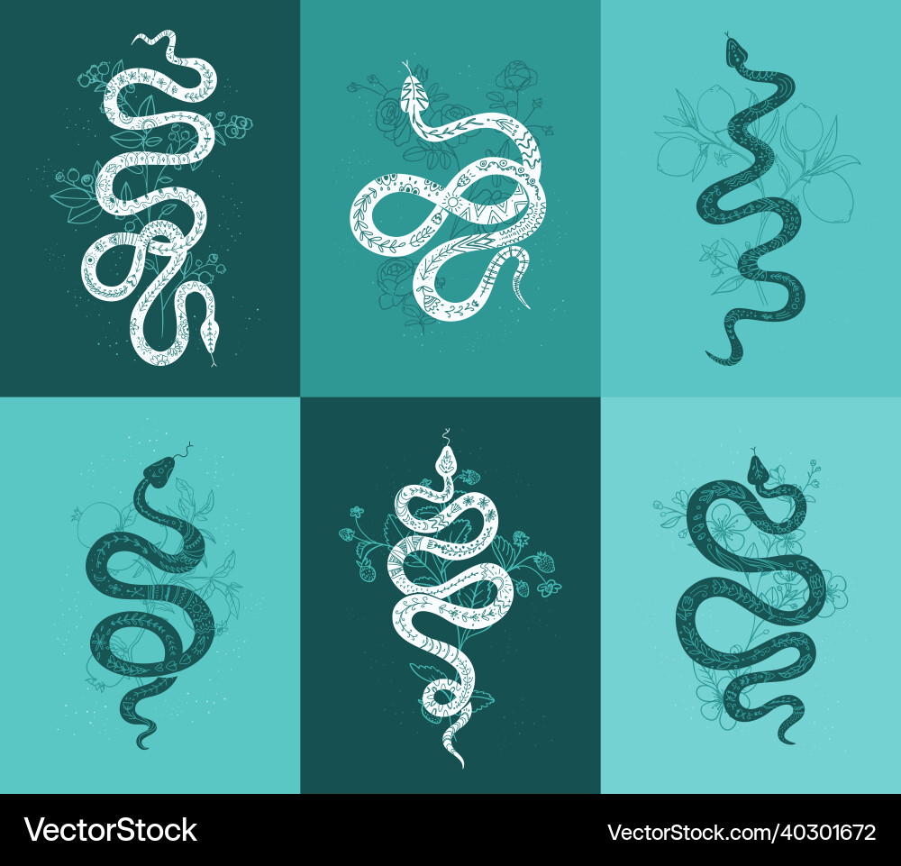 Set of linear mystical icons and symbols Vector Image