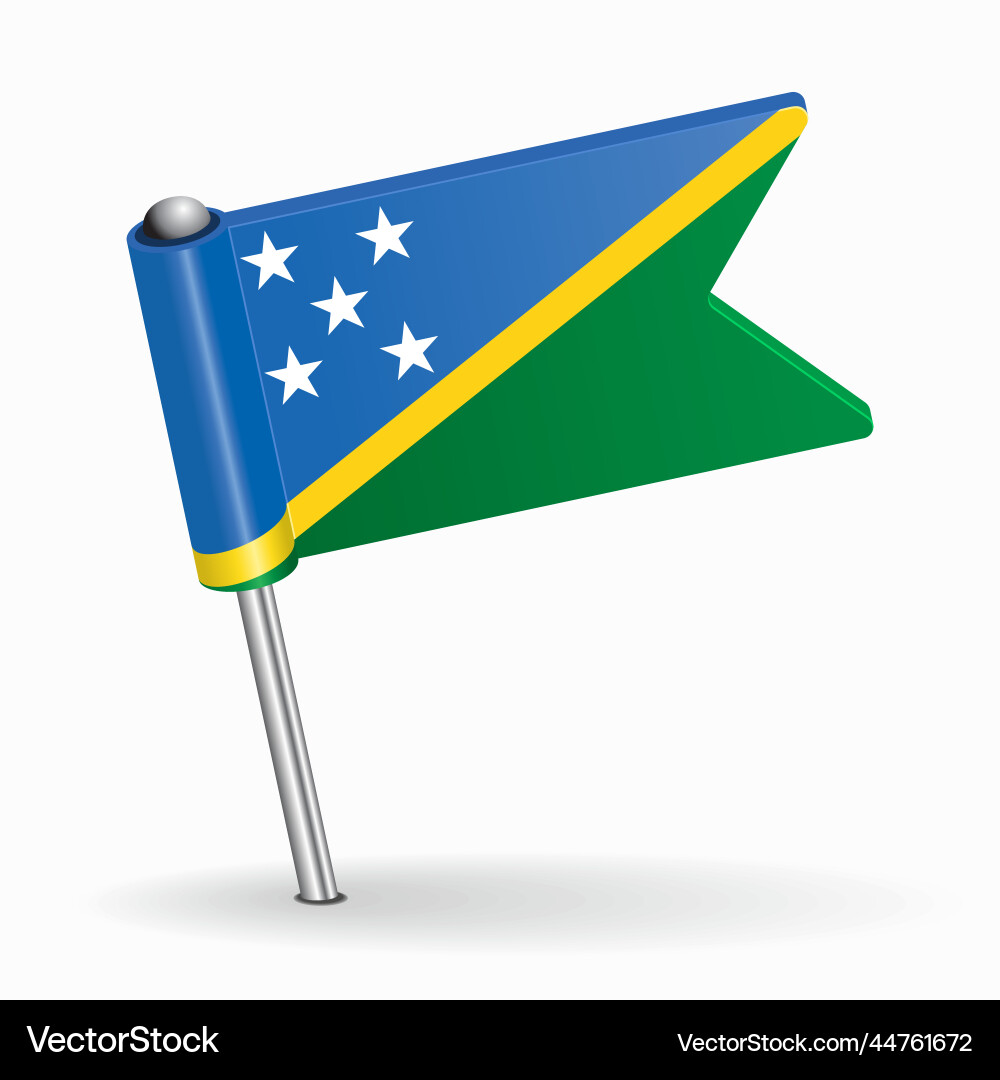 Solomon islands flag map pointer layout Solomon islands flag map pointer layout vector image