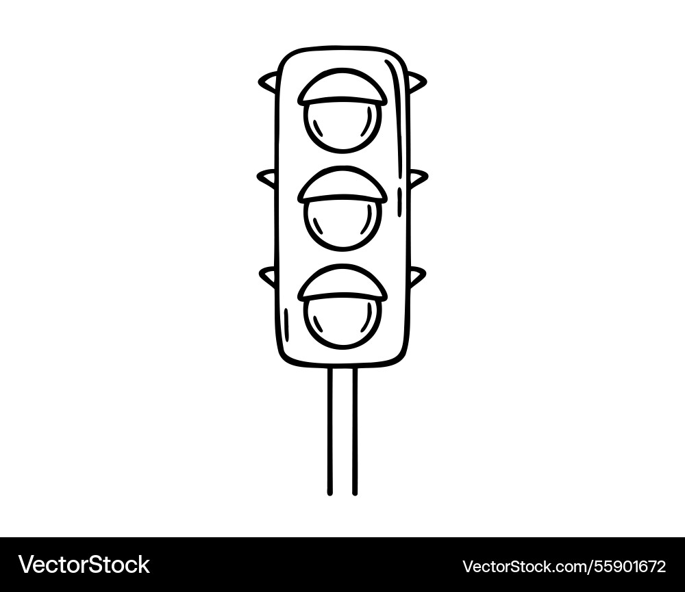 Traffic lights doodle hand drawn icon outline Traffic lights doodle hand drawn icon outline vector image