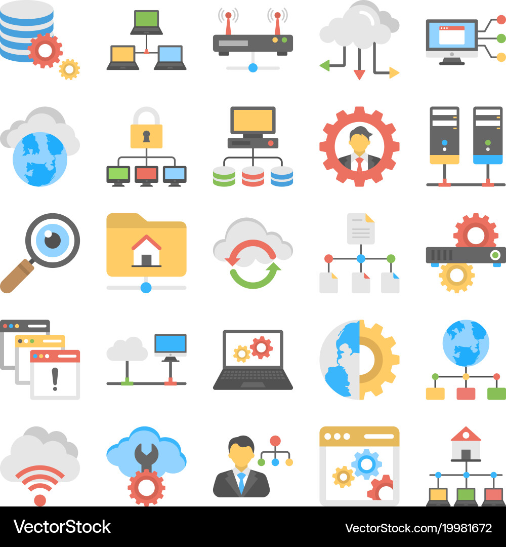 Web Hosting Icon Set vector image