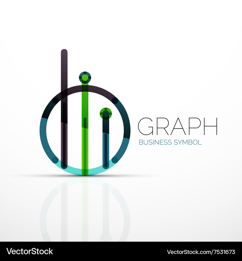 Abstract logo idea linear chart or graph vector image