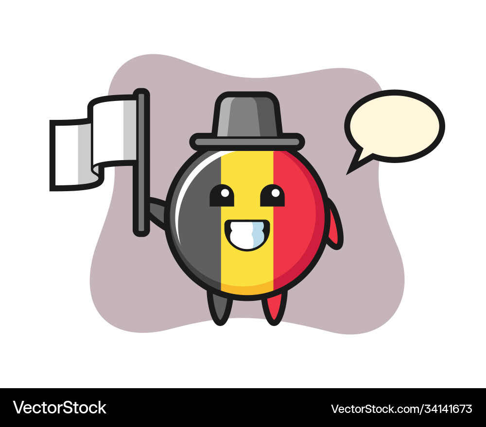 Cartoon Charakter Belgium Flag Bad Cartoon Charakter Belgium Flag Bad vektorbild