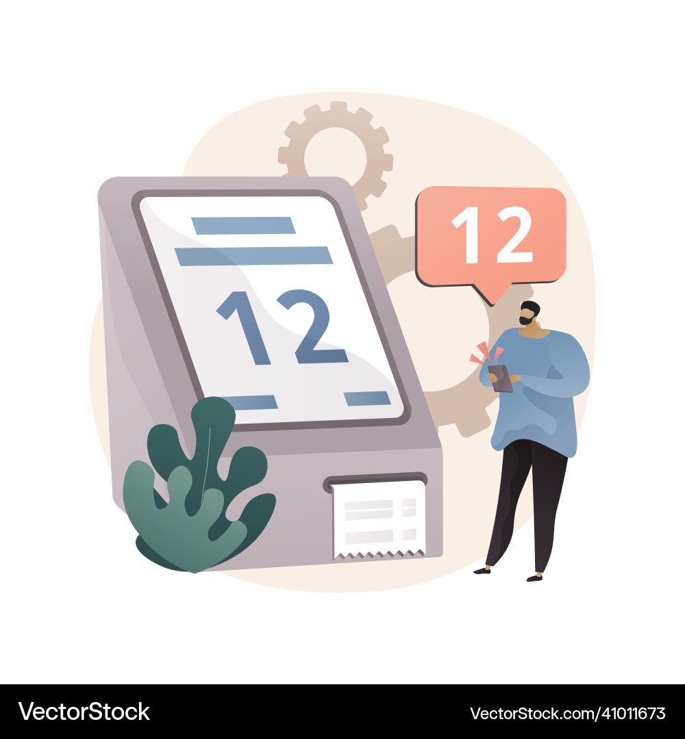 Electronic queuing system abstract concept Electronic queuing system abstract concept vector image