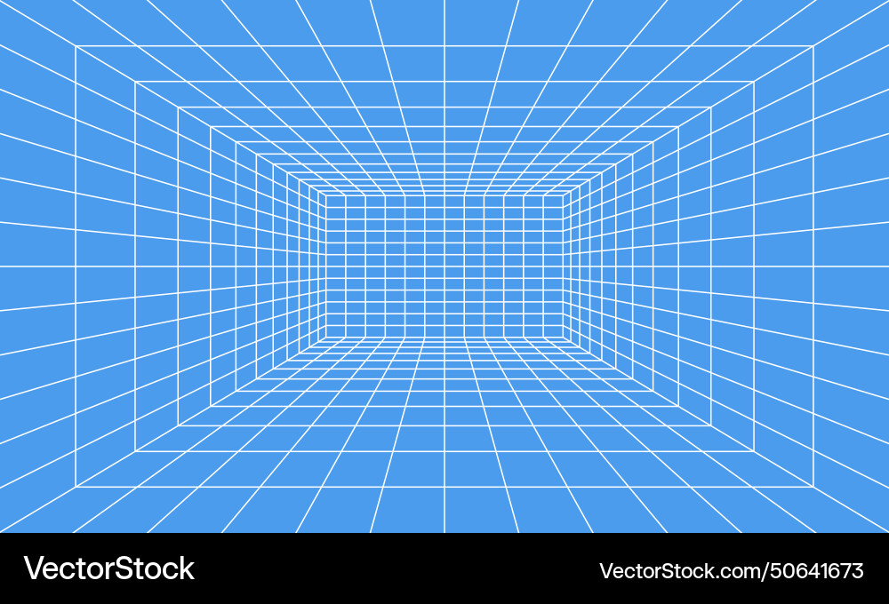 Grid room in perspective 3d style indoor Vector Image