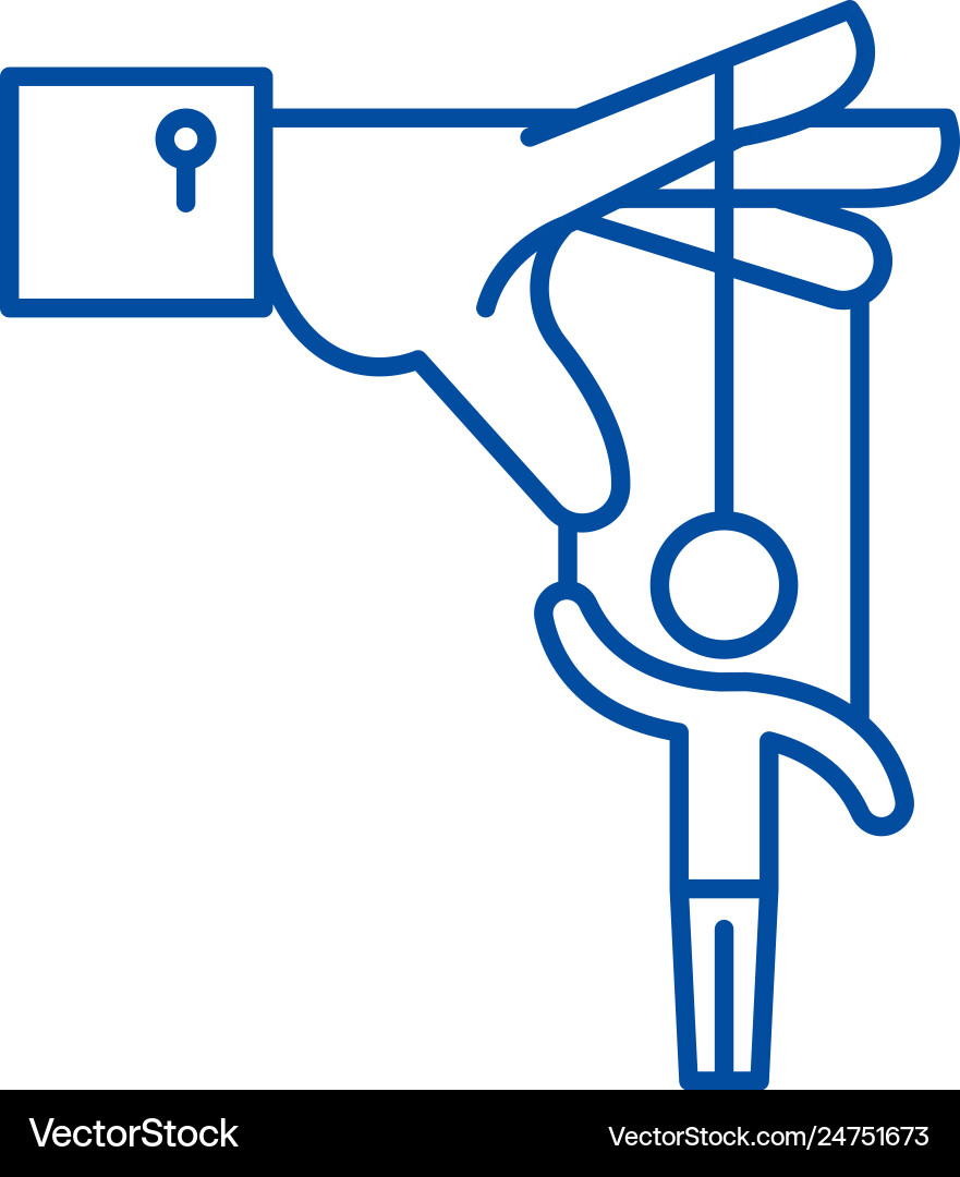 Human resource management line icon concept Vector Image
