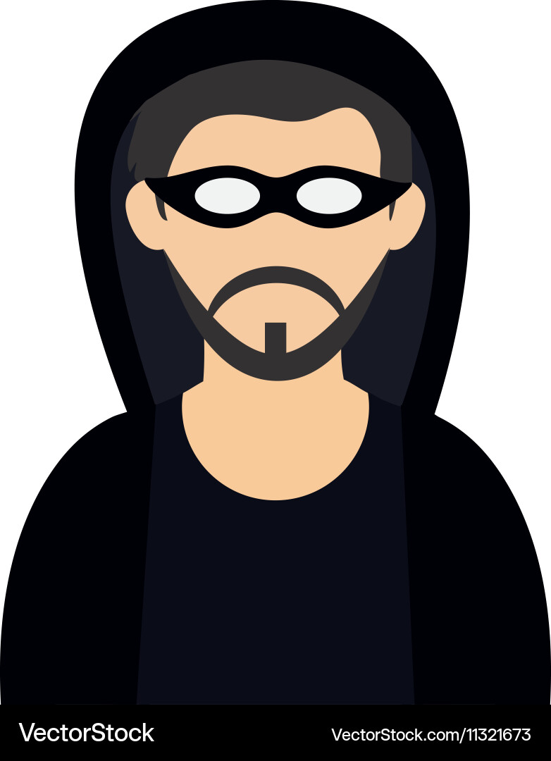 Isolated hacker of security system design vector image