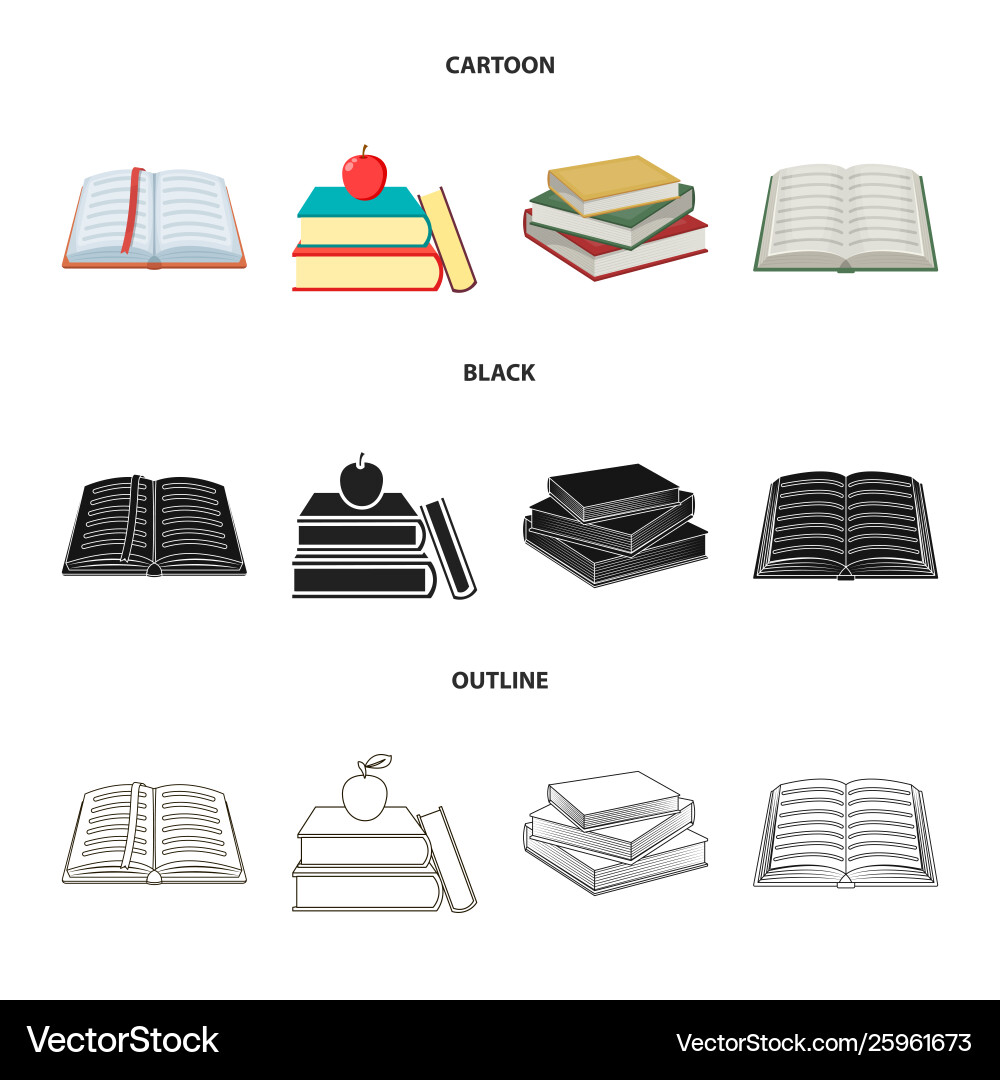 Isolated object library and textbook sign set Vector Image